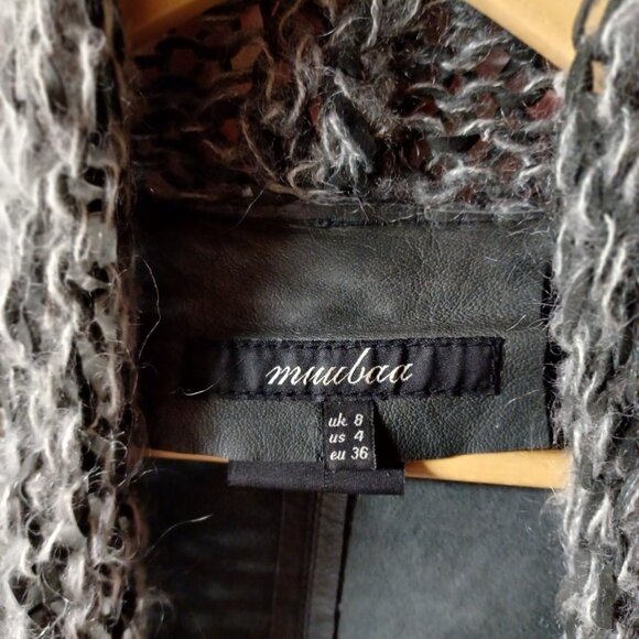 Muubaa leather and knit draped jacket - Picture 3 of 4